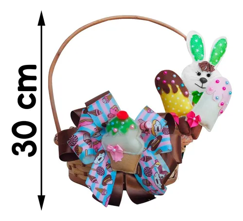 cestinhas de vime decoradas para páscoa