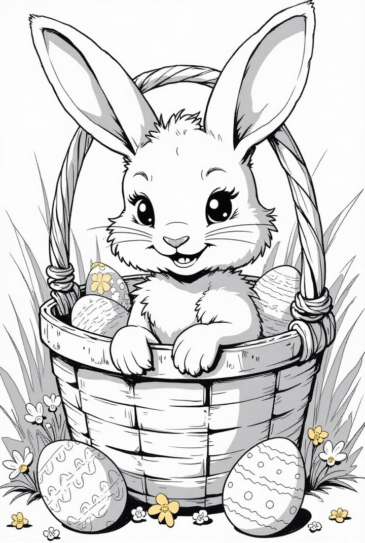 coelho da páscoa desenho para colorir