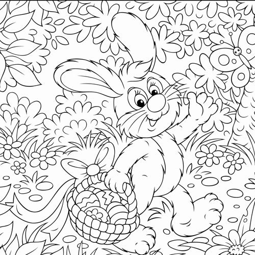 coelho da páscoa desenho para colorir