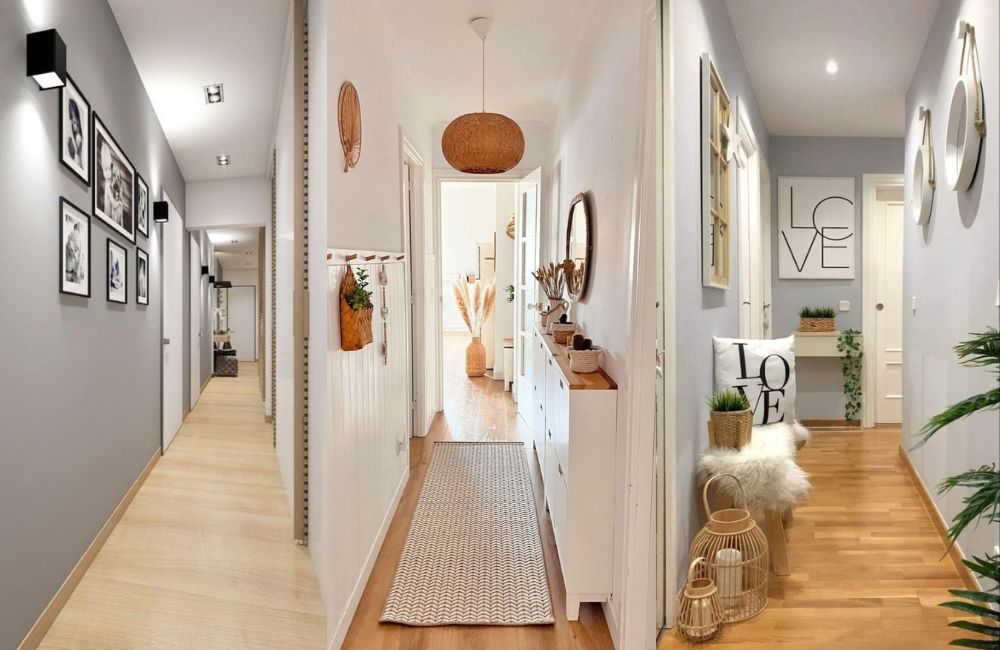 ideias criativas para decorar corredor estreito e comprido