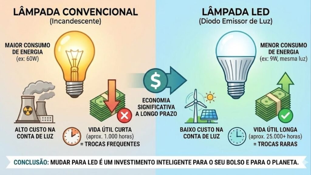 economia conta de luz LED