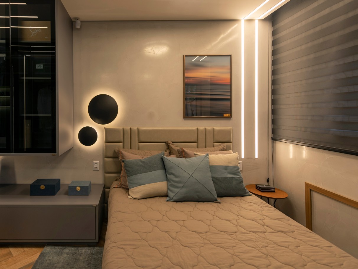 ideias de iluminação para quarto relaxante