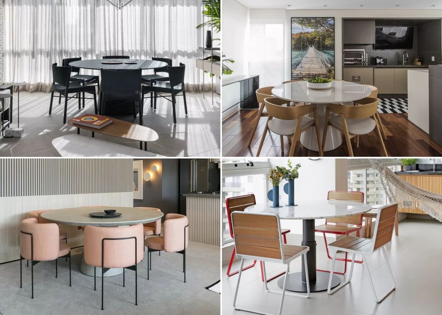 inspiração mesas redondas para sala de jantar