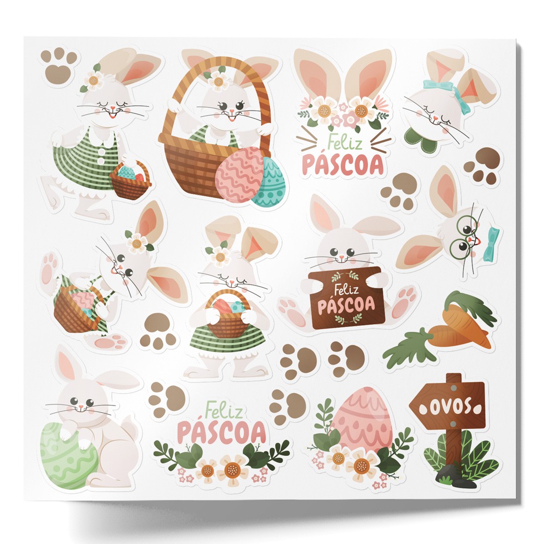 como fazer adesivos de páscoa
