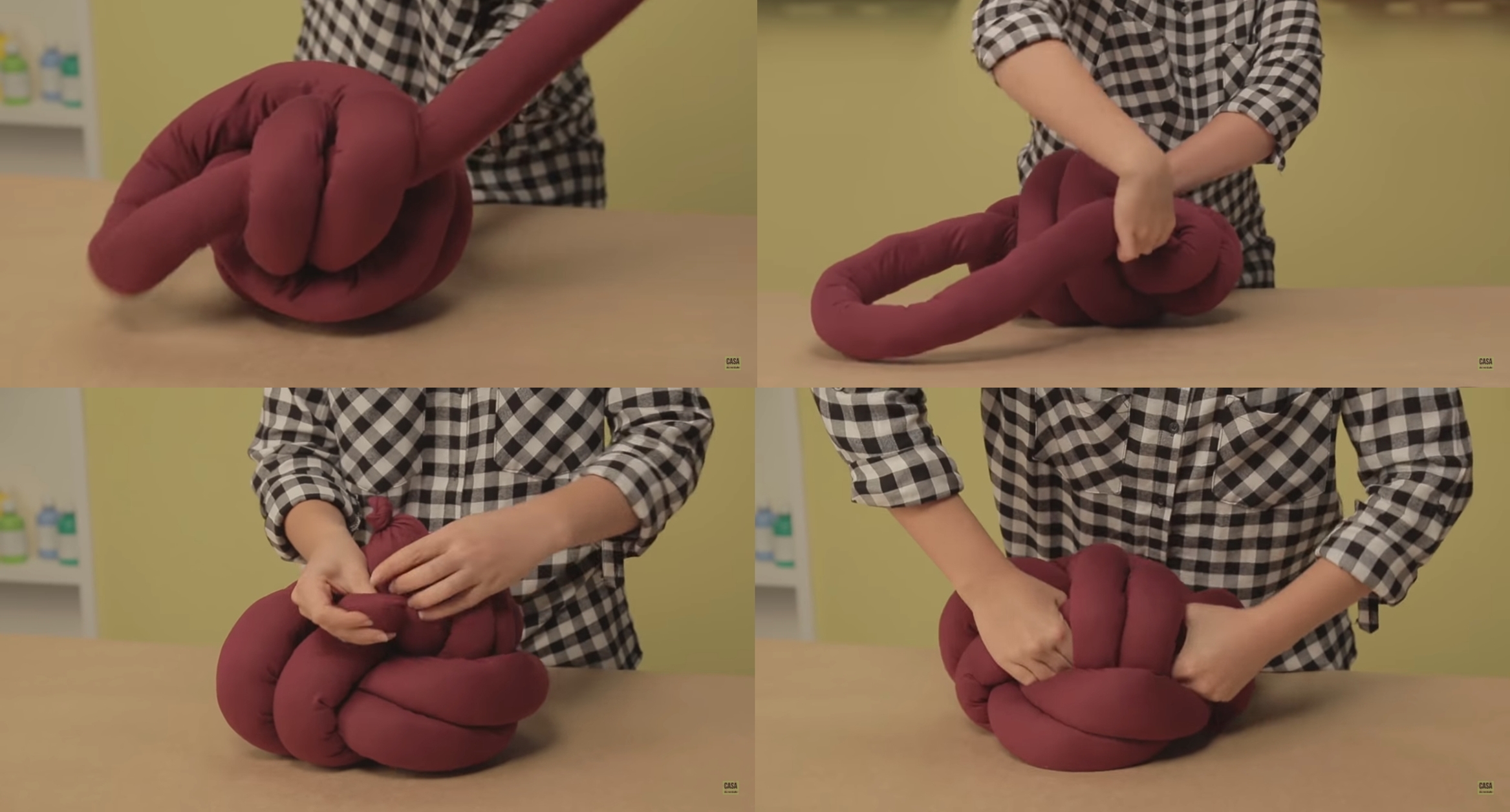 como fazer almofada de nó escandinavo