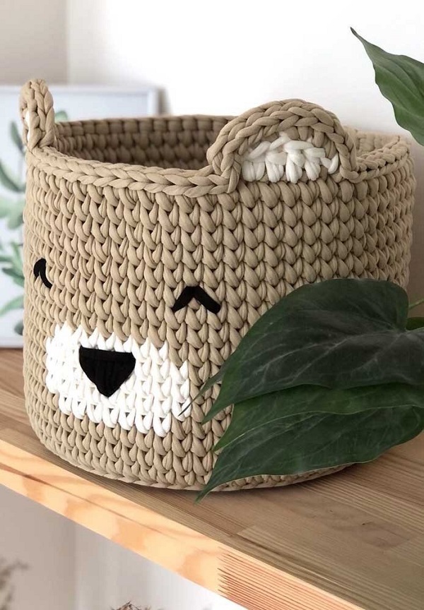 como fazer cesto de fio de malha (crochê)