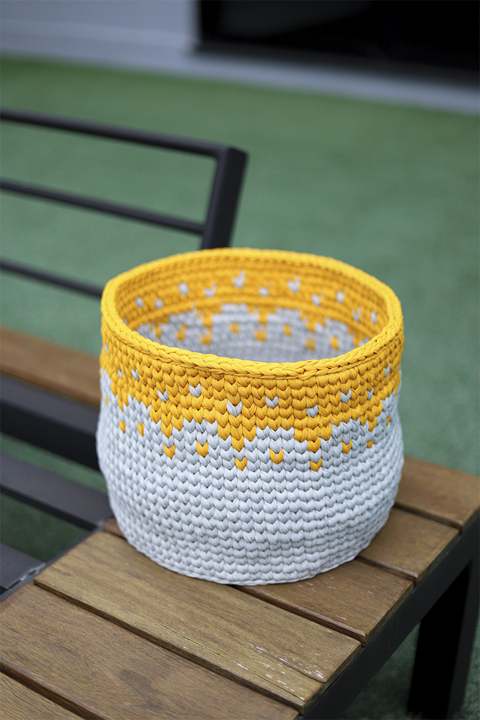 como fazer cesto de fio de malha (crochê)