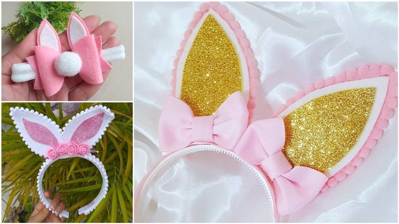 Como decorar tiaras de coelho com flores e laços