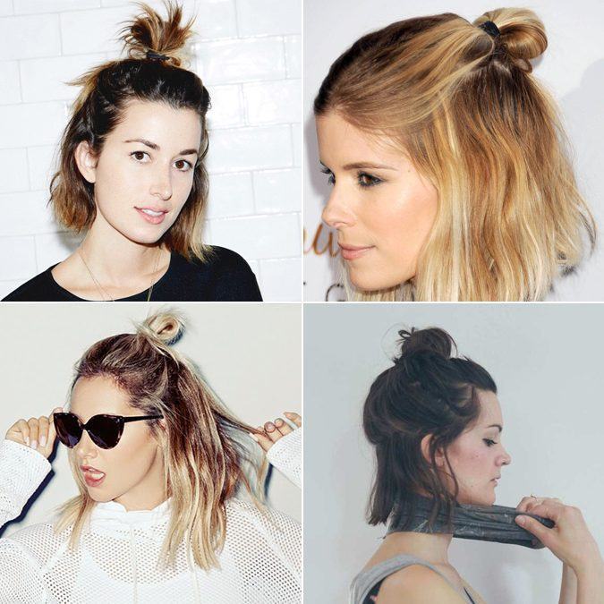 como fazer penteado meio coque (half bun)