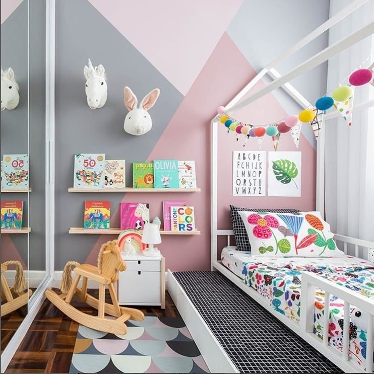 como fazer pintura de parede com fita crepe (geométrica)