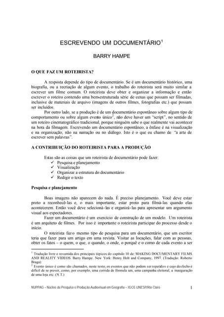 Trilha Sonora e Finalização; Minidocumentários: O Formato Ideal para Começar no Mundo Audiovisual