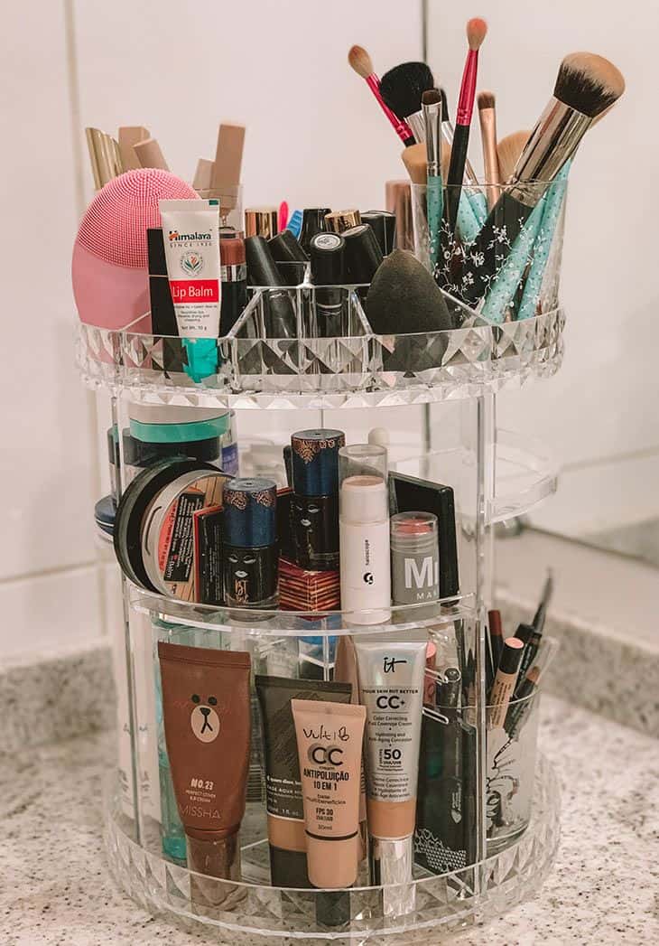 ideias de organizador de maquiagem acrílico