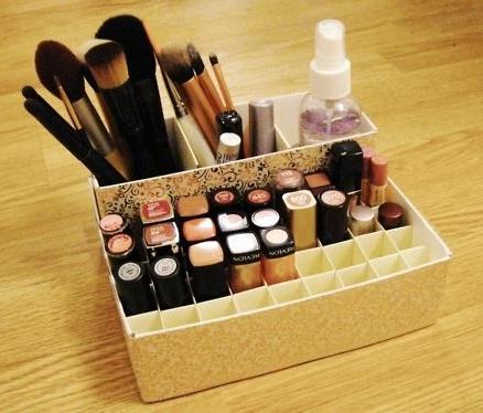 como fazer um organizador de maquiagem DIY