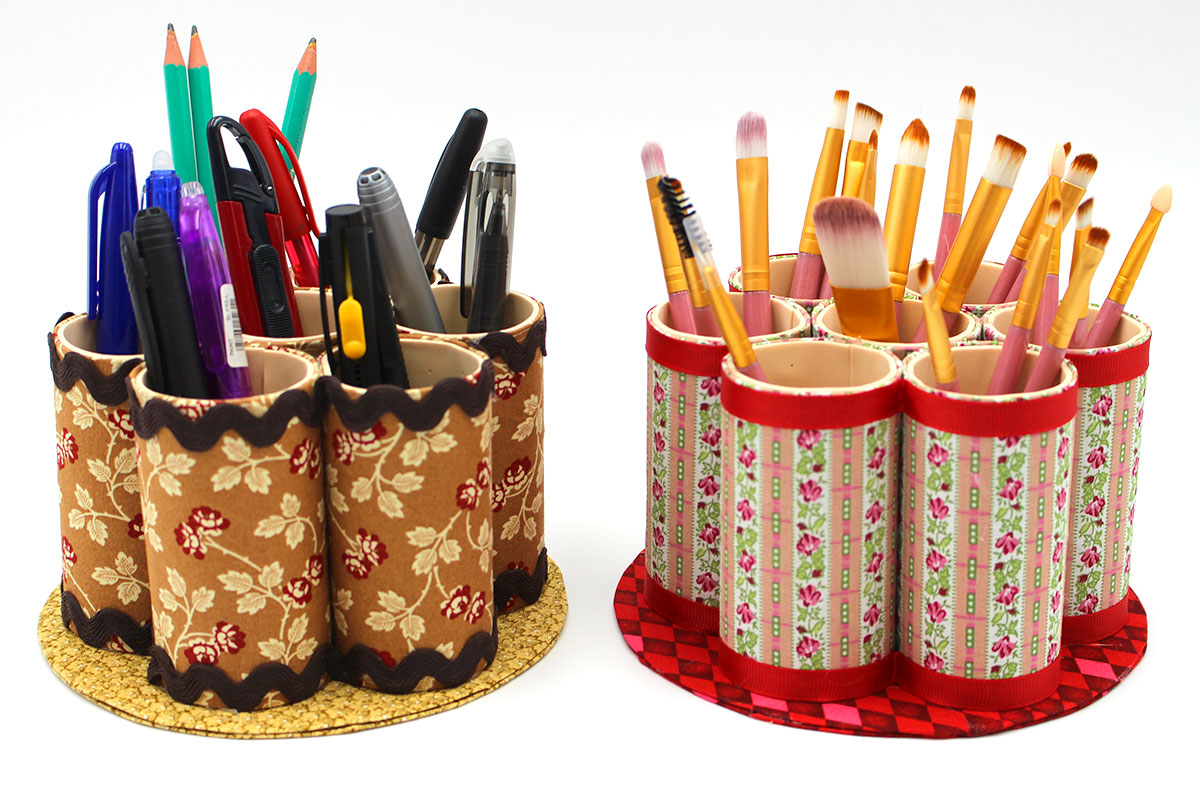 como fazer um organizador de mesa com material reciclado