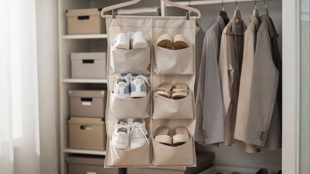 como fazer um organizador de sapatos de tecido