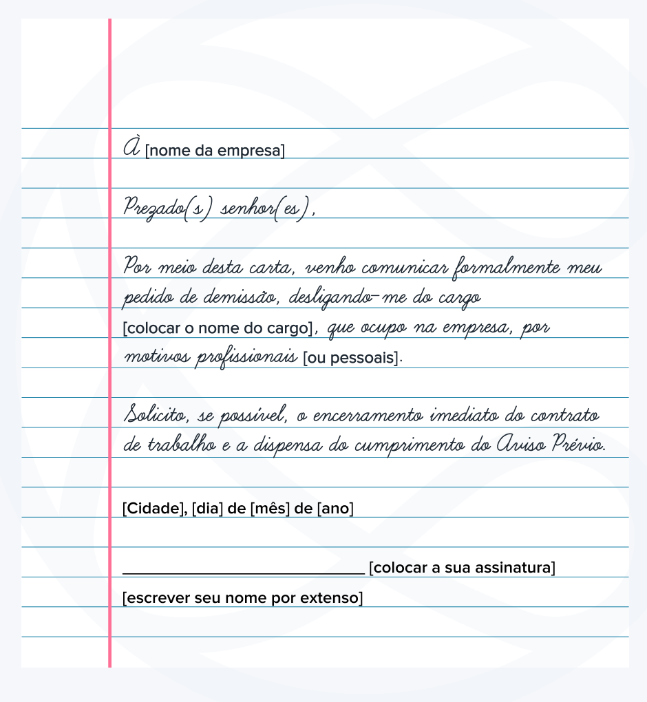 como fazer uma carta de demissão simples