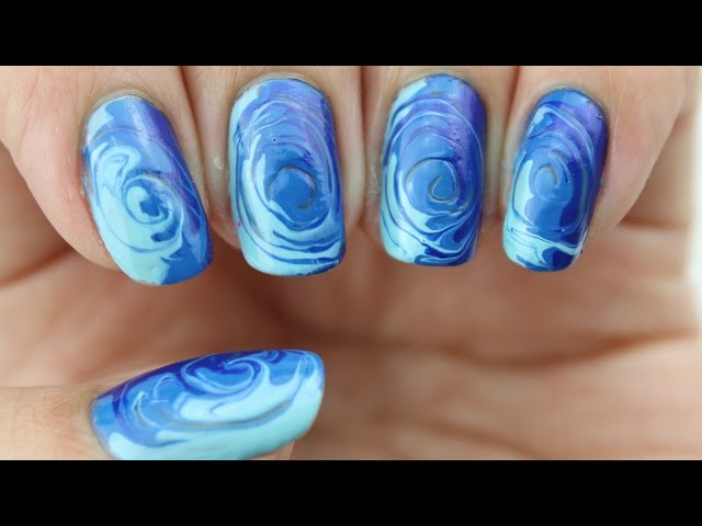 como fazer unha marmorizada na água