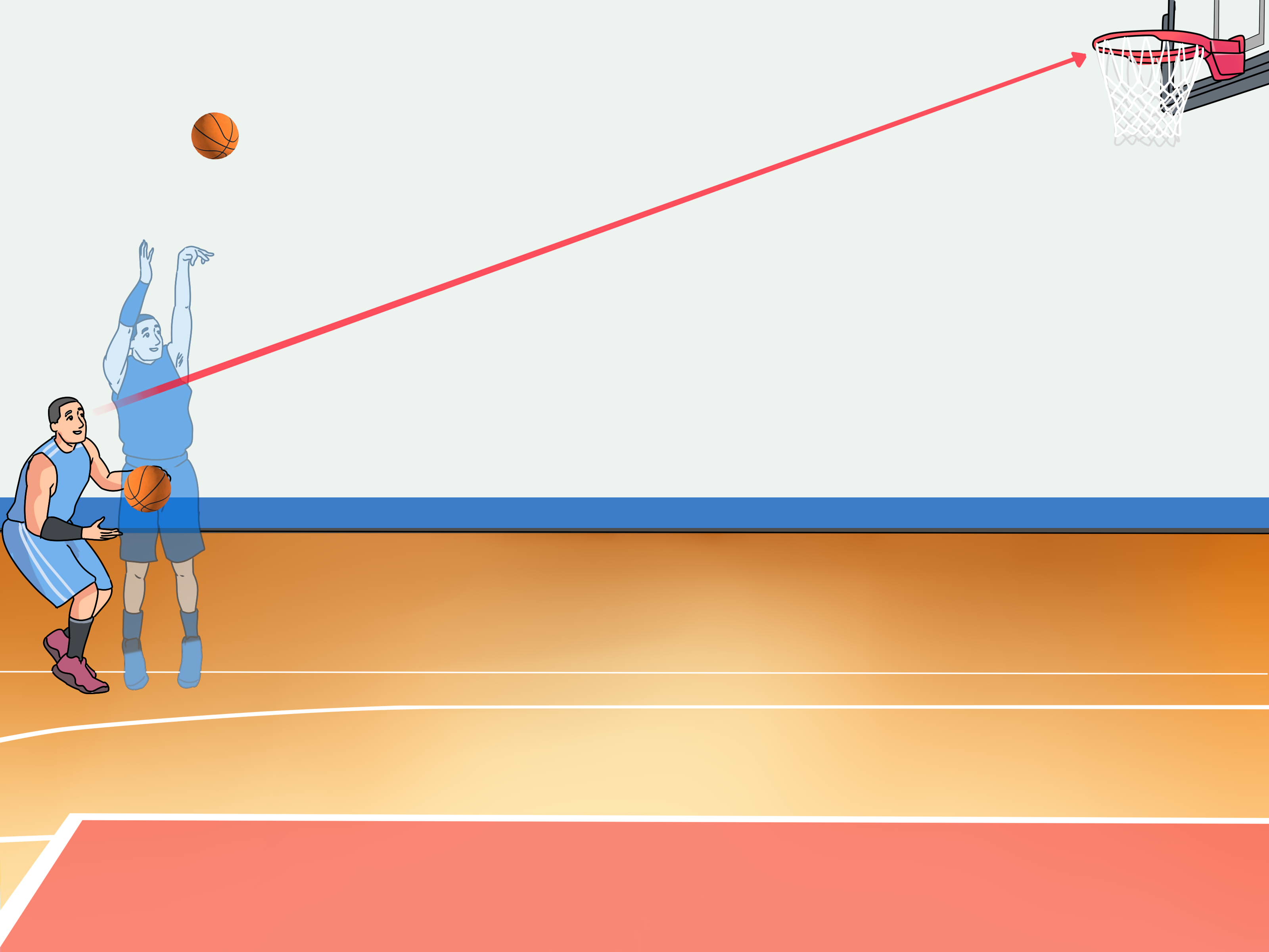 como funciona a linha de três pontos no basquete