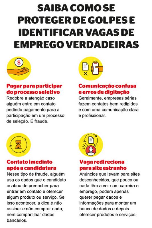 como identificar golpes de emprego na internet