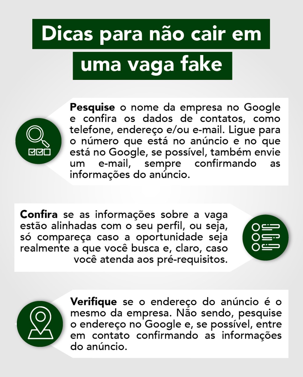 lista de sinais de alerta para golpes de emprego