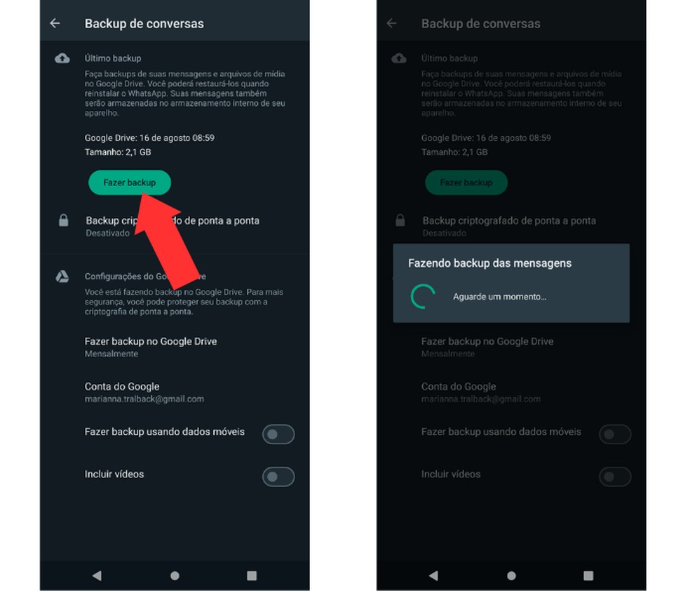 O que acontece se eu não fizer backup do WhatsApp?