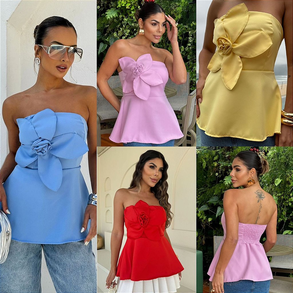 looks com blusa tomara que caia
