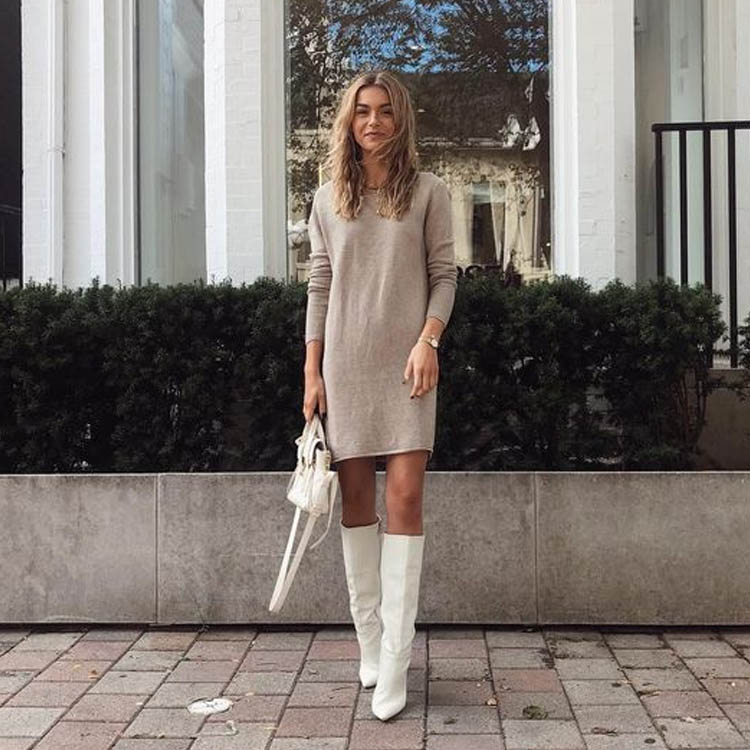 como usar bota branca tendência