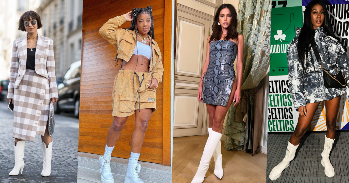 inspiração looks bota branca para festa