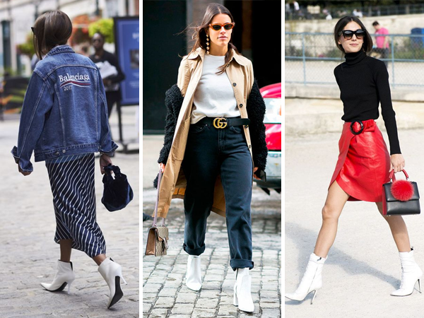 como usar bota branca tendência