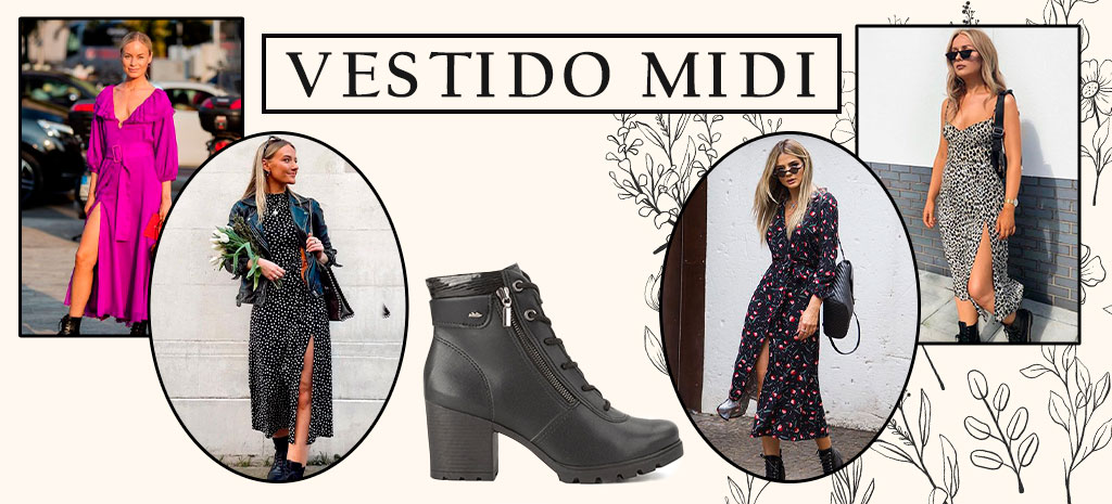 como usar bota coturno com vestido romântico