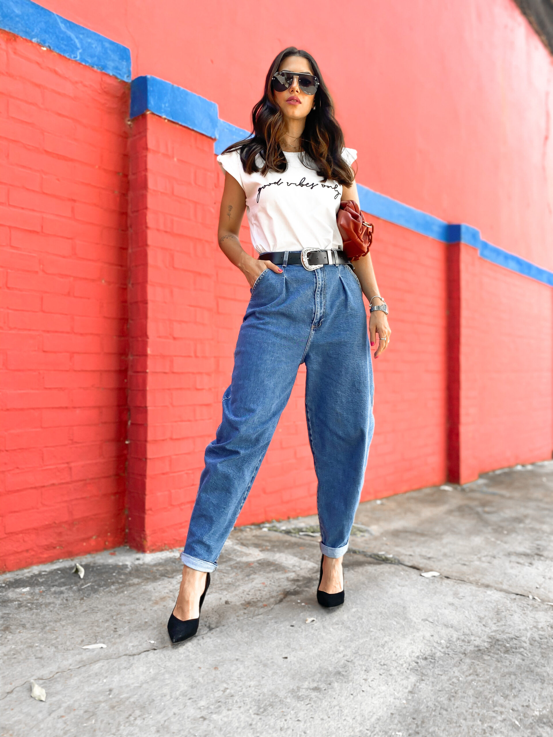 calça mom jeans trabalho
