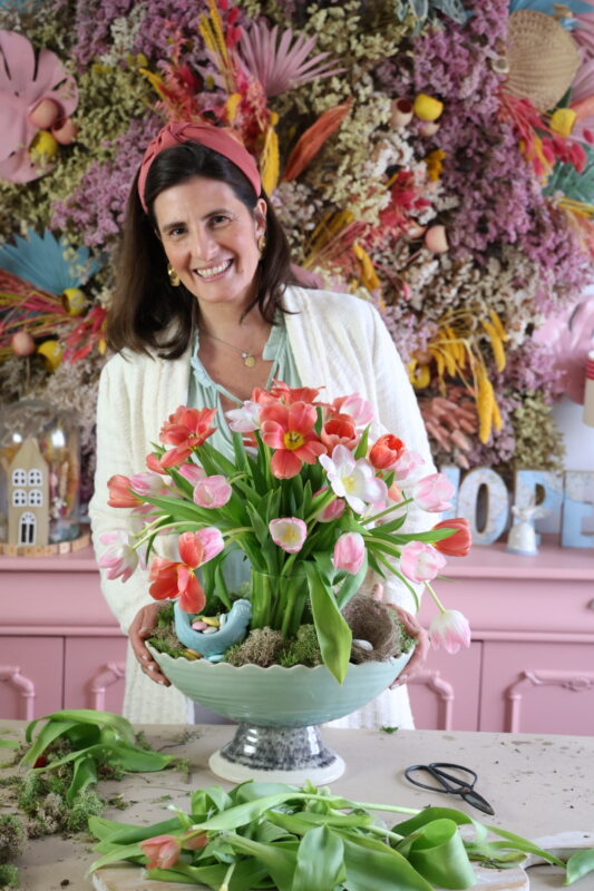 como usar flores na decoração de páscoa