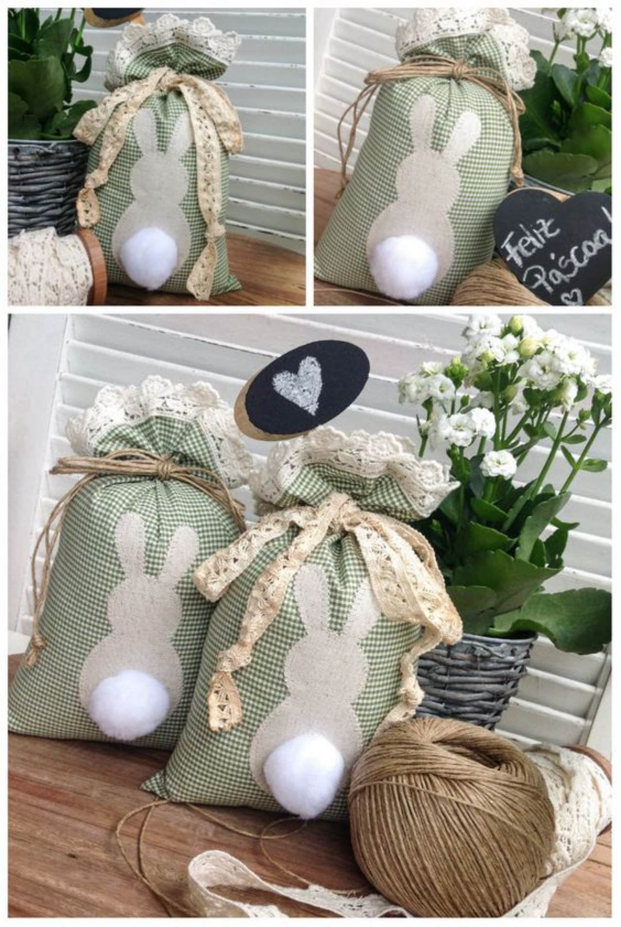 5 Ideias de Coelhinhos de Juta para a Páscoa