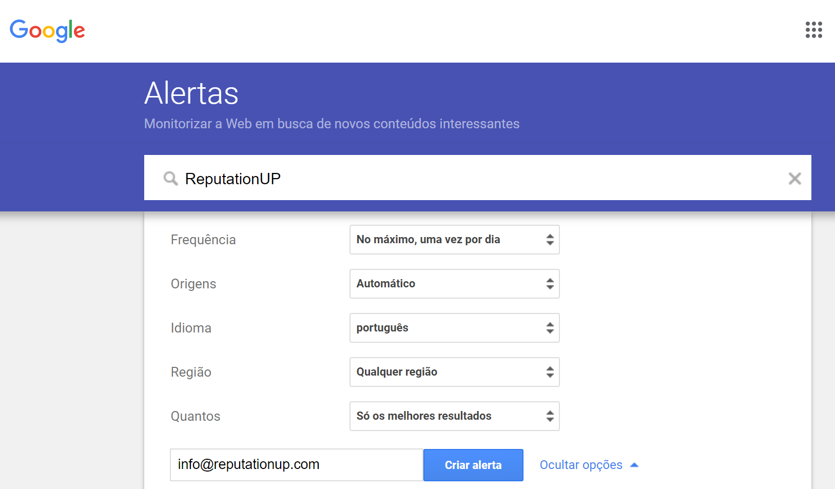 erros comuns ao configurar google alertas