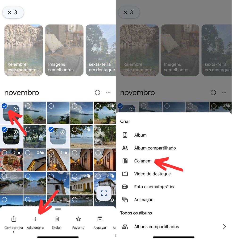 como usar o google fotos para fazer colagem