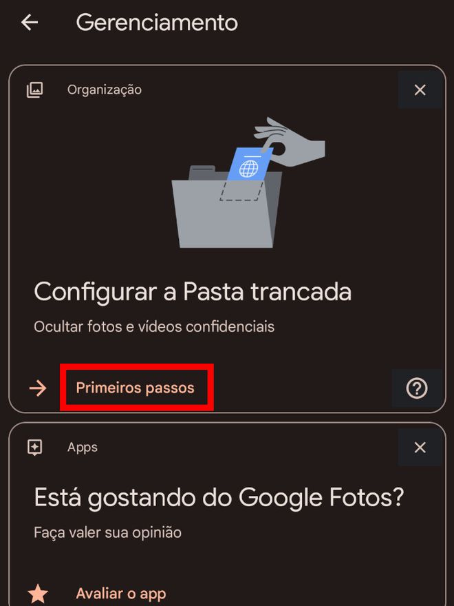 erros comuns ao usar pasta trancada google fotos
