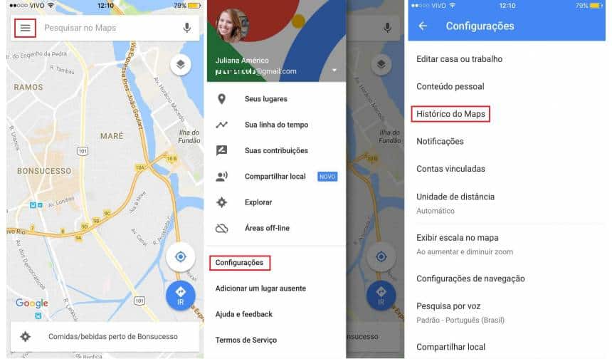 como usar o google maps histórico de localização