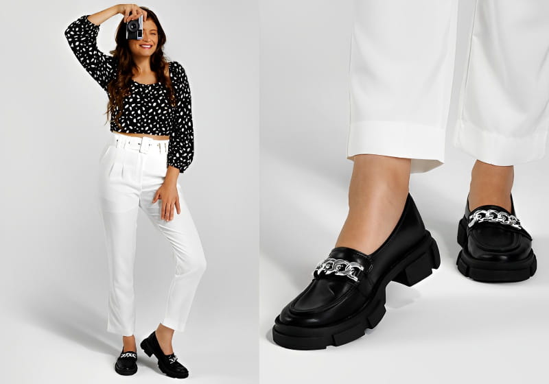 mocassim com meia branca