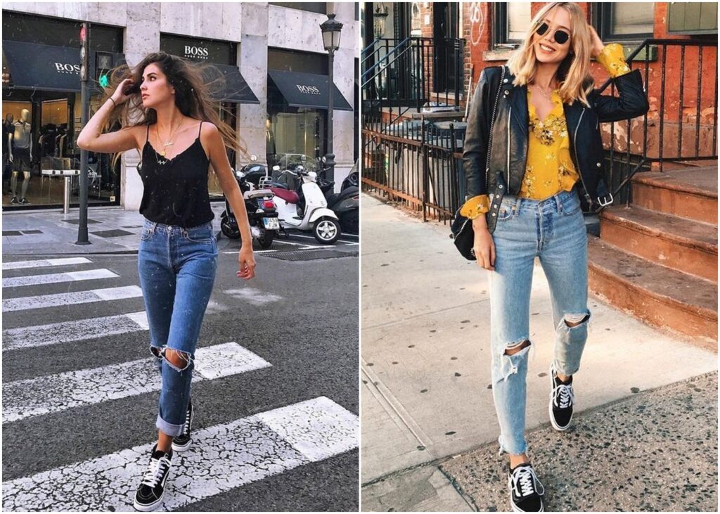 como usar vans old skool com vestido