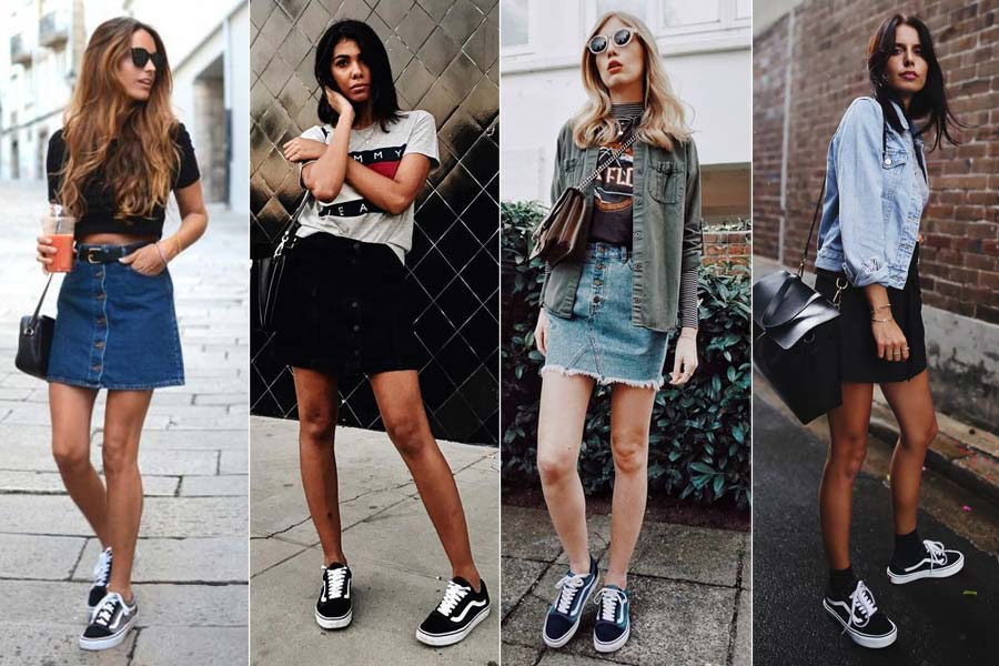 vans old skool looks femininos 2026