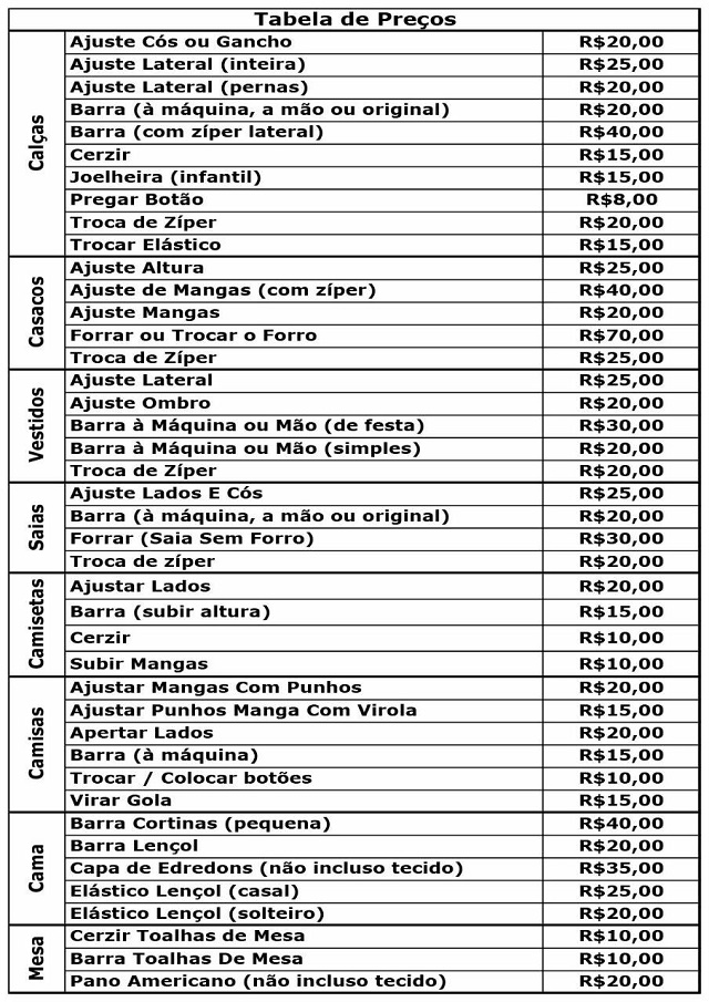 oportunidade de ouro costura