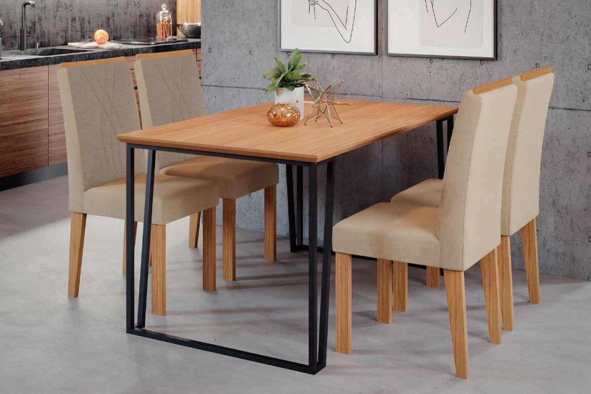 Conjunto de mesa para cozinha com banquetas
