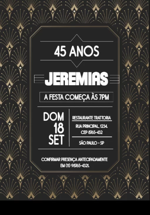 criar convite de aniversário adulto