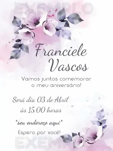 convite de aniversário com RSVP WhatsApp