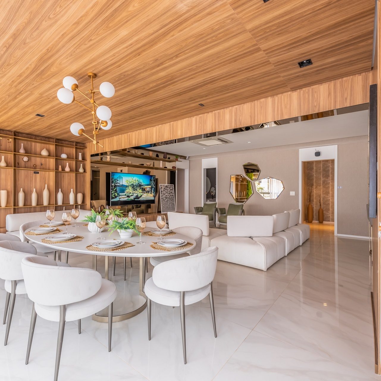 paleta de cores para ambientes com móveis brancos