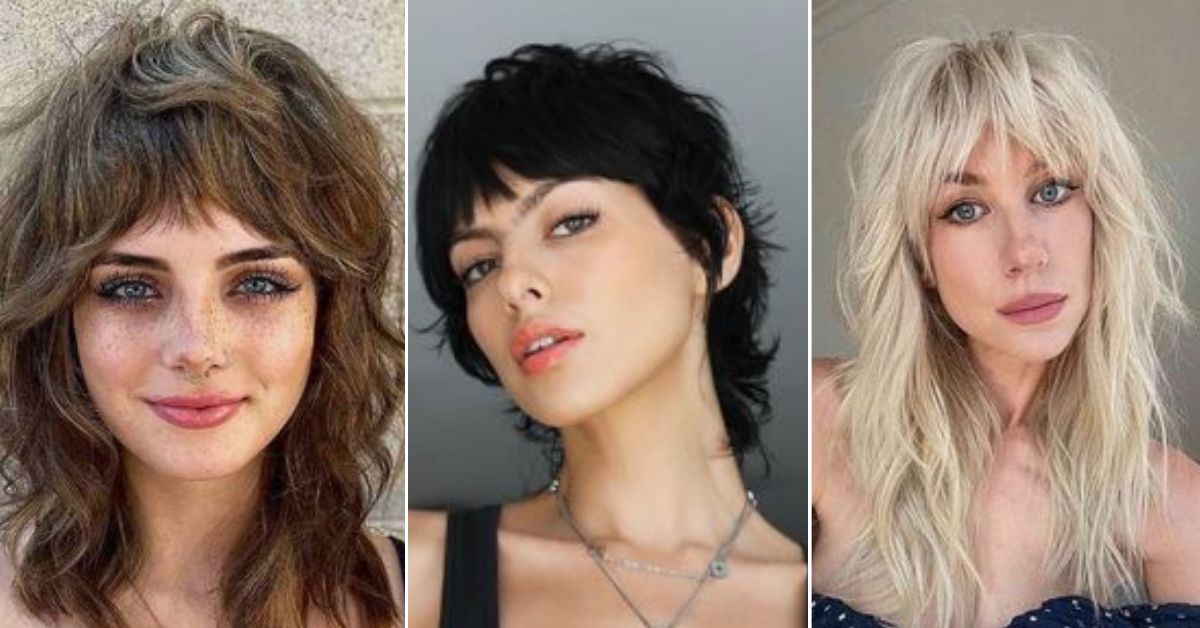 mullet feminino com franja