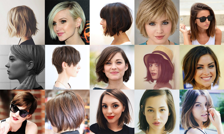 cabelo curto com franja para o lado