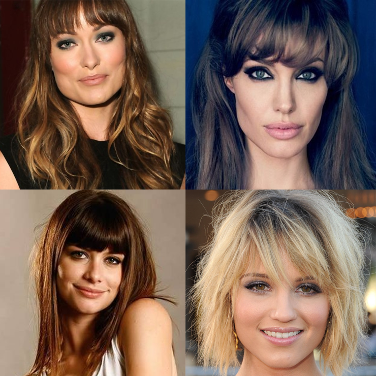 corte em camadas vs corte reto para rosto quadrado