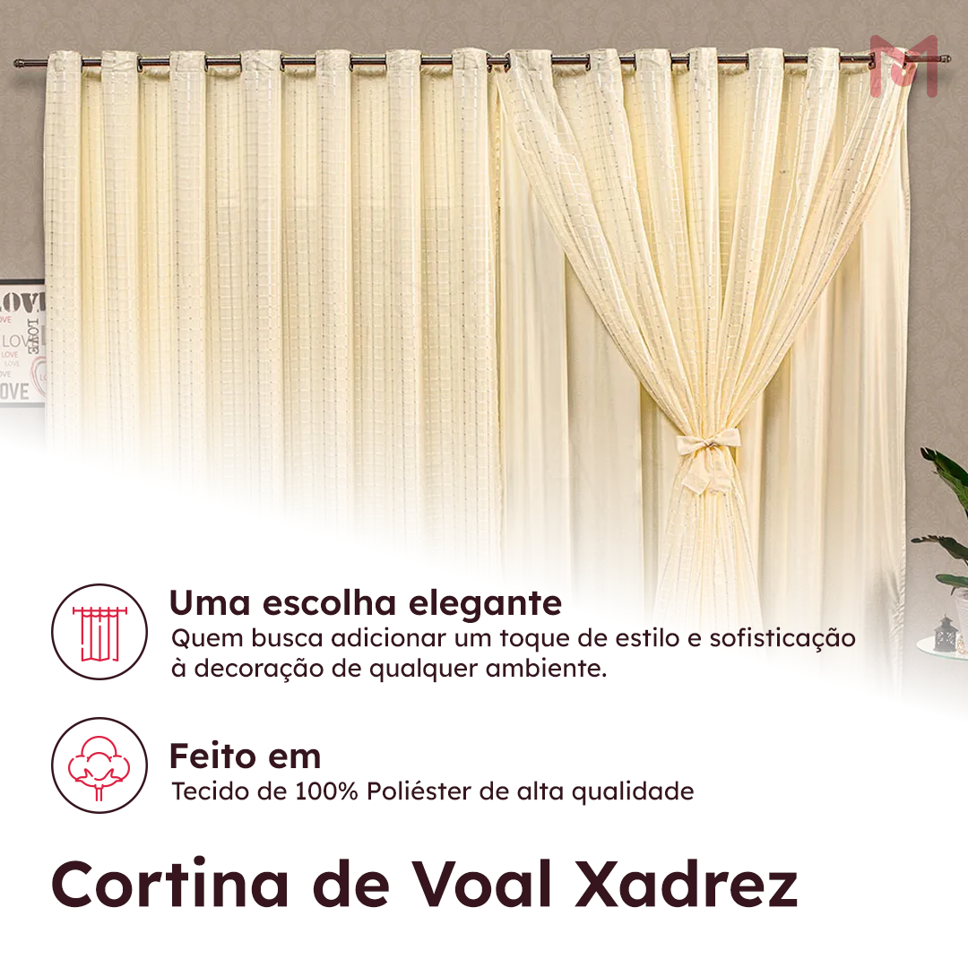 Cortina Xadrez Voil