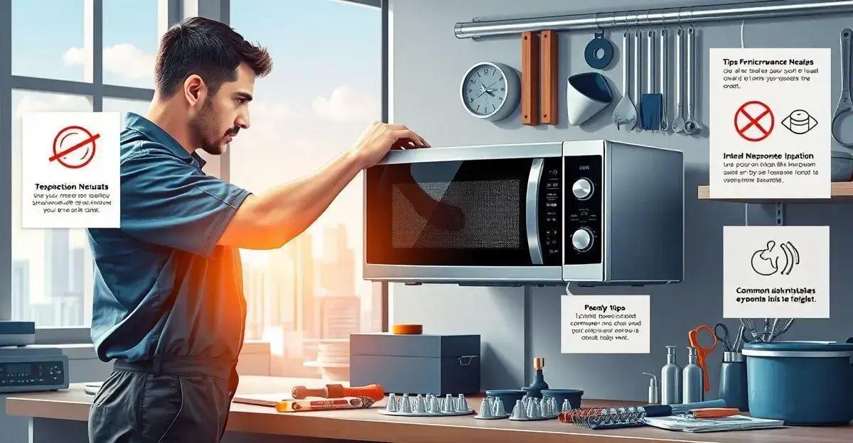 erros comuns ao consertar microondas
